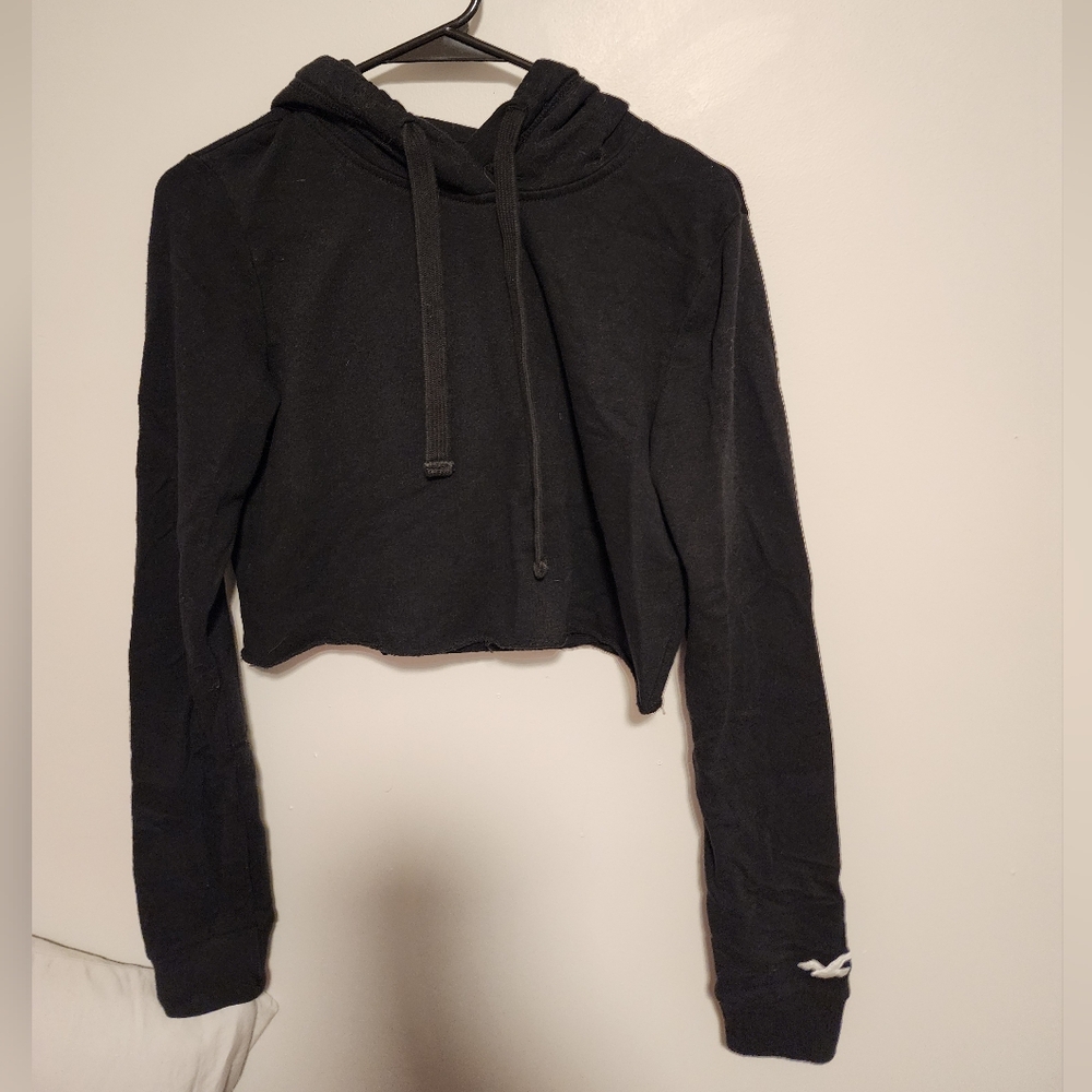 Hollister Charcoal Cropped Hoodie